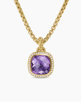 Albion® Pendant in 18K Yellow Gold with Amethyst and Diamonds, 11mm